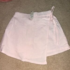 Francesca's Collections Pale Pink Mini Wrap Skirt